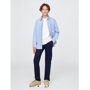 GAP-Youth Twill Pant Uniform Straight-Fit Stretch  Navy-S-7/8